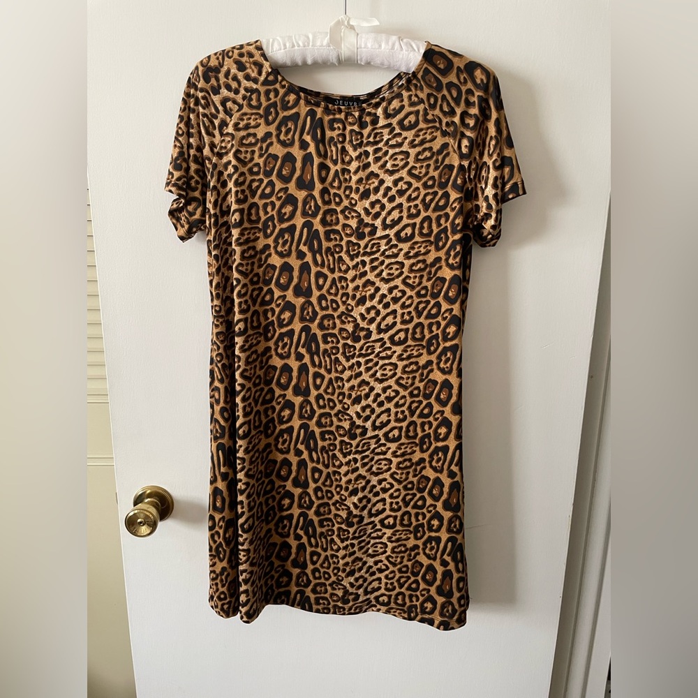 Euvre cheetah print t shirt dress